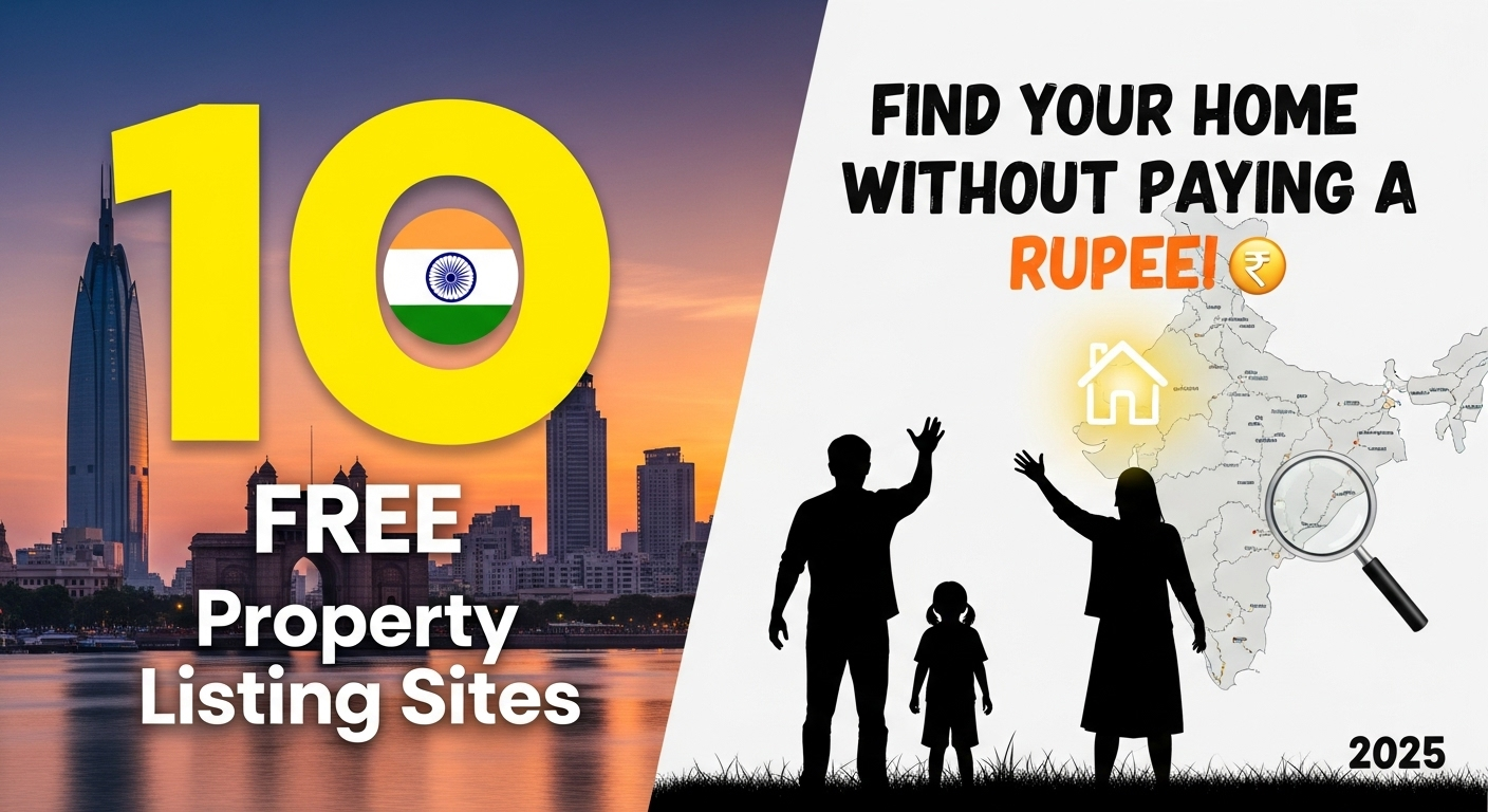 Top 10 Free Property Listing Sites in India (2025): Find Your Home Without Paying a Rupee!